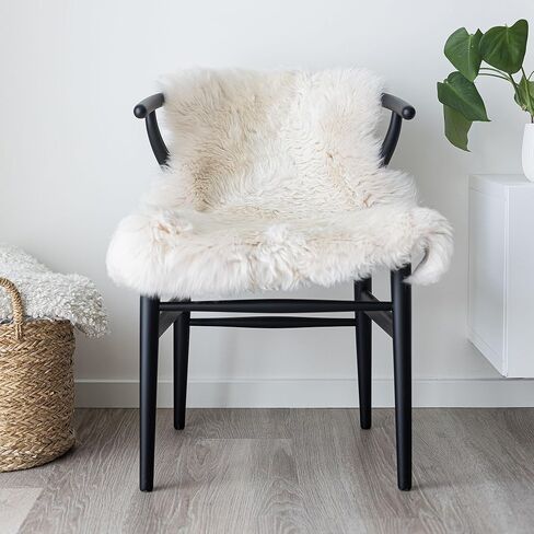 Nordic Sheep Sheepskin Long Hair 2x3 ft | Bedside Rugs for bedrooms, Sofa, Chair or The Dining Table | Each Sheepskin Rug is Unique and Created by Nature | Small Fluffy Rug in Color Beige in Saudi Arabia