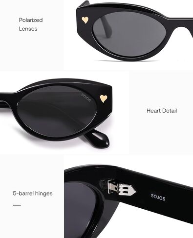 SOJOS Acetate Polarized Cat Eye Sunglasses for Women Lightweight Retro Vintage Sun Glasses UV400 Protection Chic SJ3125 in Saudi Arabia