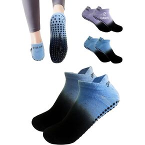 KE Spox Yoga Socks with Grips for Women Non Slip Pilates Long Sock for Pilates Yoga Barre Training-2pk in Saudi Arabia