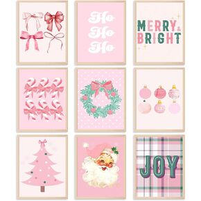 Aroutde 6Pcs Christmas Canvas Wall Art, Vintage Winter Christmas Decor Prints Santa Claus Xmas Tree Reindeer Posters Snow Scene Holiday Decoration for Living Room Bedroom (8x10In, Unframed) in Saudi Arabia