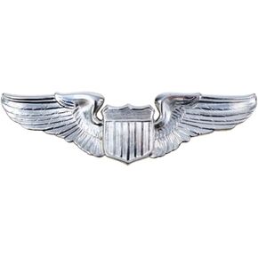 US Air Force U.S.A.F. Pilot Wing Polished Silver USAF Insignia Pin - USA Made in Saudi Arabia