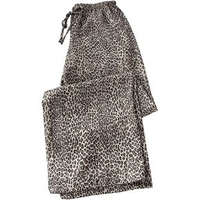 GORGLITTER المرأة ليوبارد الفهد السراويل واسعة الساق Y2k مضيئة Shirred جرس أسفل Paperbag بنطلون in Kuwait