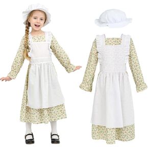 فستان Wizland Girls Colonial Pioneer مع مريلة وقلنسوة in Kuwait