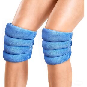 NEWGO Microwave Heating Pad for Knee Arthritis, 2PCS Heated Knee Wrap Warmers with Moist Heat for Joint Stiffness, Cold Weather, Osteoarthritis, Gifts for Men Women in Saudi Arabia