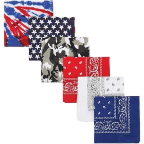 Western Print 22" x 22" 6-Pack Bandana Set in Kuwait