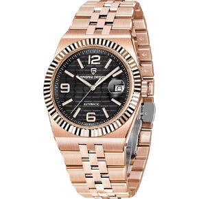 ساعة باجاني ديزاين PD-YS027 ميكانيكية أوتوماتيكية للرجال، 40.5 ملم من الفولاذ المقاوم للصدأ، مقاومة للماء حتى عمق 100 متر، عرض التاريخ، كريستال الياقوت، ساعة رسمية بمينا مضيئة للرجال in Kuwait