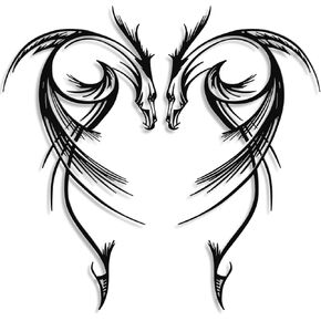 Hnatzu Dragon Metal Wall Art-Medieval Dual Dragon Decor for Man Cave, Legendary Metal Sculpture, Fantasy Wall Sign for Home & Office in Saudi Arabia