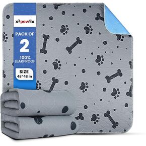 منصات التبول القابلة للغسل للكلاب - 2 حزمة كبيرة 36 ​​"x41" منصات جرو قابلة لإعادة الاستخدام ، حصيرة قعادة مقاومة للماء مع امتصاص عالي القاع المضاد للانزلاق لتدريب الحيوانات الأليفة in Kuwait