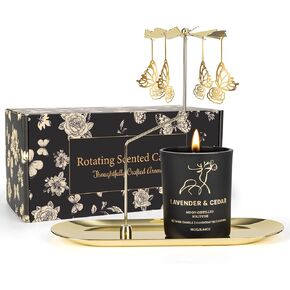 توتيرو فراشة هدية شمعة للنساء، والشموع الدوارة المعطرة الخزامى للأم، هدية عيد ميلاد مجموعة حامل شمعة دائري للزوجة الأصدقاء الأخت عيد الميلاد الذكرى السنوية عيد الحب شموع عيد الأم in Kuwait