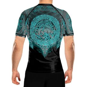 قميص Raven Fightwear الرجالي من الطفح الجلدي Celtic Rash Guard بأكمام قصيرة BJJ MMA in Saudi Arabia