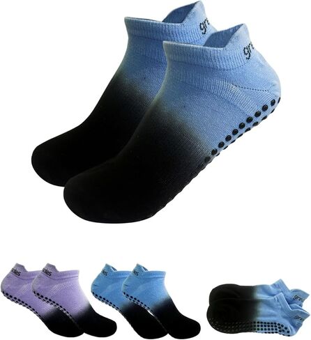 KE Spox Yoga Socks with Grips for Women Non Slip Pilates Long Sock for Pilates Yoga Barre Training-2pk in Saudi Arabia
