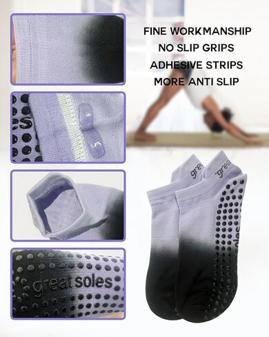 KE Spox Yoga Socks with Grips for Women Non Slip Pilates Long Sock for Pilates Yoga Barre Training-2pk in Saudi Arabia