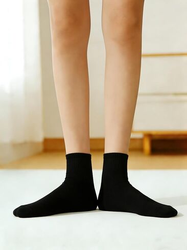 5-Pair Women's Non-Slip Cuff Crew Socks,Assorted Colors,Comfortable & Breathable Mid-Calf Athletic Ankle Socks in Saudi Arabia