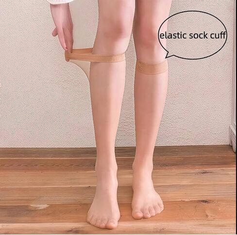 Liiusgelad Knee-High Socks for Women & Girls, 3 Pairs Reinforced Toe 15D Nylons sheer stockings in Saudi Arabia