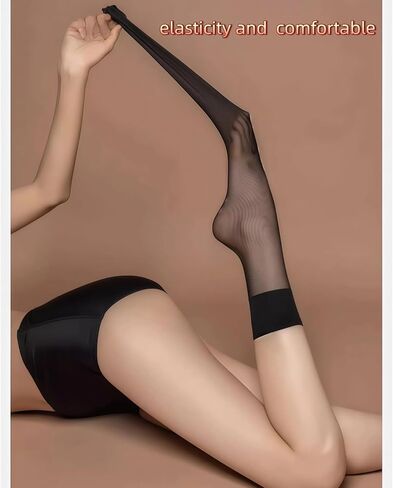 Liiusgelad Knee-High Socks for Women & Girls, 3 Pairs Reinforced Toe 15D Nylons sheer stockings in Saudi Arabia
