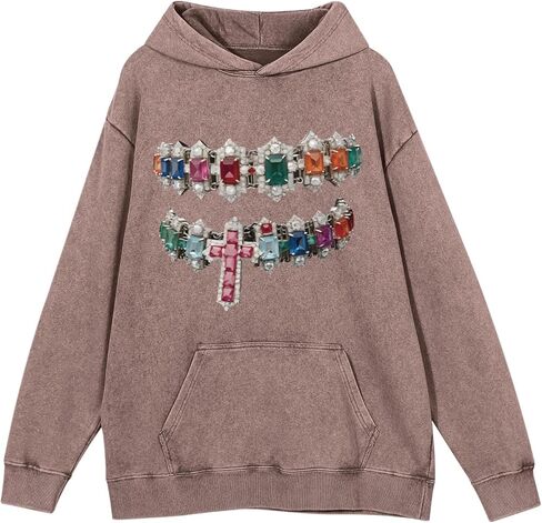 Cayxatiu Graphic Hoodies for Men Y2k Vintage Oversized Hoodie Acid Wash Streetwear Pullover Hip Hop Grunge Long Sleeve Hoodie in Saudi Arabia