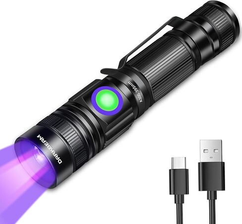 مصباح يدوي للضوء الأسود بالأشعة فوق البنفسجية من DARKBEAM 395 نانومتر - مصباح خشب USB قابل لإعادة الشحن، مصابيح LED سوداء صغيرة قوية بالأشعة فوق البنفسجية - معالجة الراتنج، كاشف لبول الحيوانات الأليفة/القطط/الكلاب والبقع والعقارب in Saudi Arabia