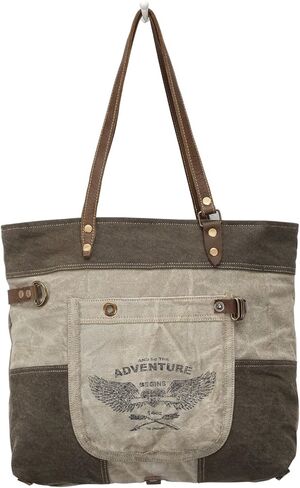 Myra Bag Segmented Life Upcycled Canvas Tote Bag S-0705 in Kuwait