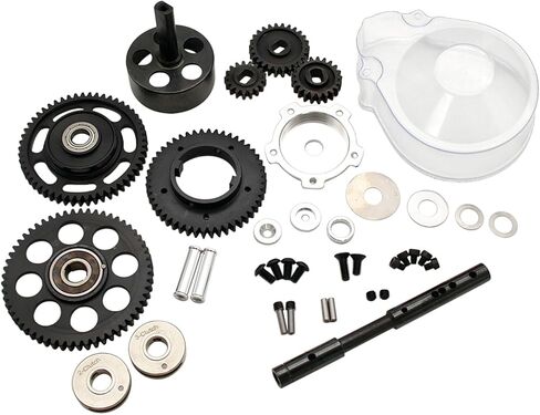 Alloy 3 Speed Transmission Gear Plastic Transparent Cover Kit Blue for 1/5 HPI RV KM Baja 5B 5T 5SC Buggy Rc Car Parts in Kuwait