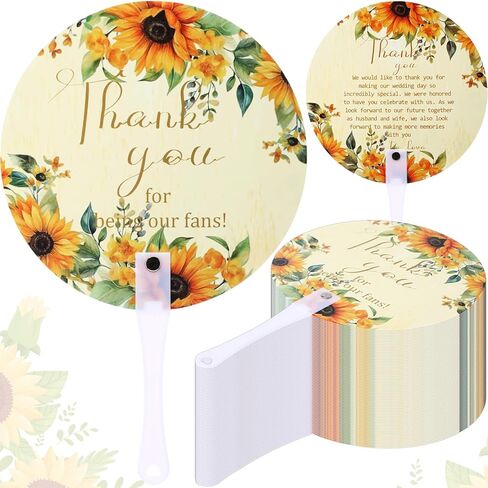 Roowest 100 Pcs Wedding Fans Bulk for Guests Floral Handheld Wedding Fans Gifts with Handle for Ceremony Bridal Shower Birthday Party Decoration in Saudi Arabia