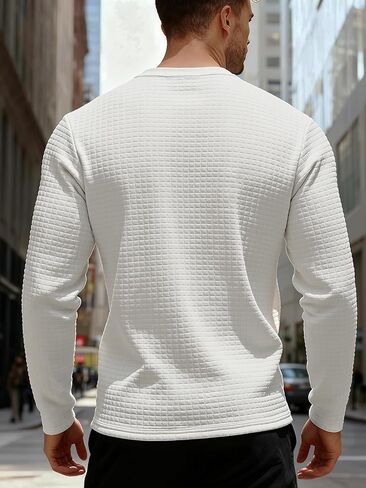TAFLE Men's Henley Shirts Long Sleeve Casual Waffle T-Shirts Button Pullover Sweaters Tee Shirt in Saudi Arabia