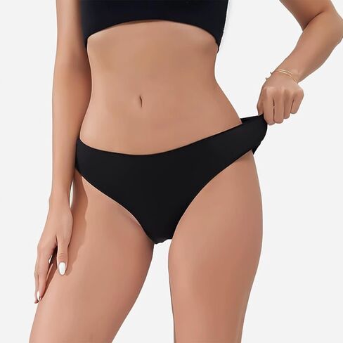 4 Pack Women's Stretch Cotton Bikini Panties - Low Rise Sexy Breathable Underwear for Women in Saudi Arabia