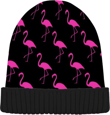 قبعات ALAZA Flamingo الوردية الساخنة للرجال قبعات متماسكة قبعة شتوية دافئة للنساء ناعمة وخفيفة الوزن in Saudi Arabia