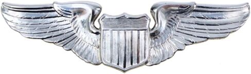 US Air Force U.S.A.F. Pilot Wing Polished Silver USAF Insignia Pin - USA Made in Saudi Arabia