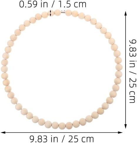 Toddmomy 2 Piece DIY Wood Beaded Wreath Set with Metal Hoop Frame for Floral Centerpiece and Holiday Home D Cor Crafts 9.84 Inch in Saudi Arabia