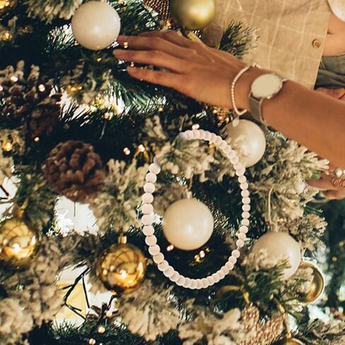 Toddmomy 2 Piece DIY Wood Beaded Wreath Set with Metal Hoop Frame for Floral Centerpiece and Holiday Home D Cor Crafts 9.84 Inch in Saudi Arabia