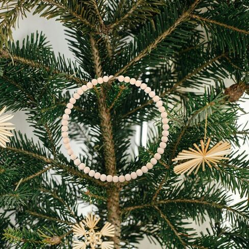 Toddmomy 2 Piece DIY Wood Beaded Wreath Set with Metal Hoop Frame for Floral Centerpiece and Holiday Home D Cor Crafts 9.84 Inch in Saudi Arabia