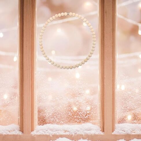 Toddmomy 2 Piece DIY Wood Beaded Wreath Set with Metal Hoop Frame for Floral Centerpiece and Holiday Home D Cor Crafts 9.84 Inch in Saudi Arabia