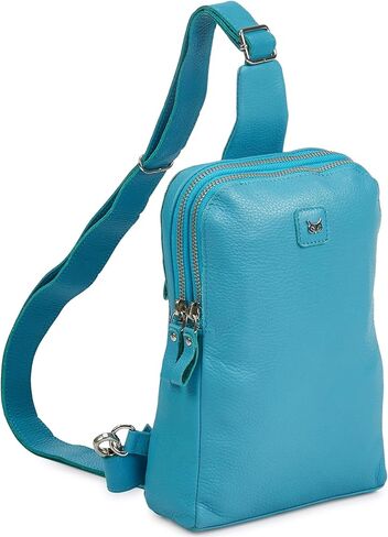 حقيبة Wise Owl Accessories من الجلد الحقيقي للسفر للنساء والرجال، محفظة كروس أمامية للصدر مع فتحات لبطاقة الائتمان in Kuwait