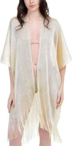 Nonakgado Sparkle Metallic Evening Shawls for Women formal Party Dresses Beach Travel Cardigan Shawl Wrap for Swimsuit in Saudi Arabia