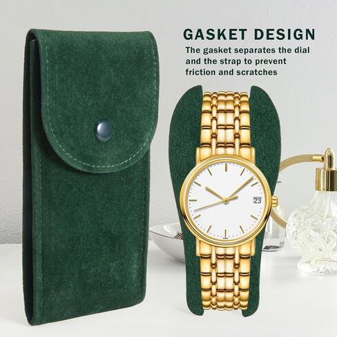 حقيبة ساعة Vouchmind المحمولة من الفلانيليت مع إغلاق سريع - حافظة ساعة سفر مع حشية واقية لمنع الخدش، حقيبة تخزين مدمجة ومتينة in Kuwait