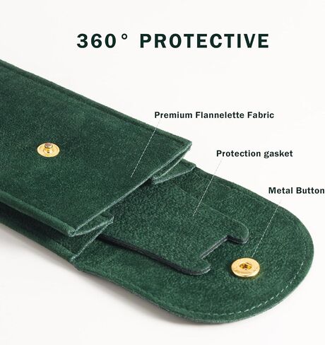 حقيبة ساعة Vouchmind المحمولة من الفلانيليت مع إغلاق سريع - حافظة ساعة سفر مع حشية واقية لمنع الخدش، حقيبة تخزين مدمجة ومتينة in Kuwait