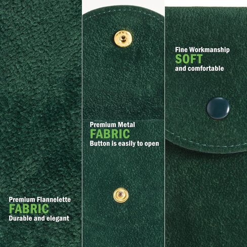 حقيبة ساعة Vouchmind المحمولة من الفلانيليت مع إغلاق سريع - حافظة ساعة سفر مع حشية واقية لمنع الخدش، حقيبة تخزين مدمجة ومتينة in Kuwait