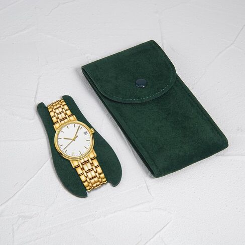 حقيبة ساعة Vouchmind المحمولة من الفلانيليت مع إغلاق سريع - حافظة ساعة سفر مع حشية واقية لمنع الخدش، حقيبة تخزين مدمجة ومتينة in Kuwait