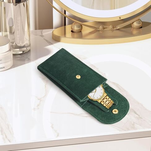 حقيبة ساعة Vouchmind المحمولة من الفلانيليت مع إغلاق سريع - حافظة ساعة سفر مع حشية واقية لمنع الخدش، حقيبة تخزين مدمجة ومتينة in Kuwait