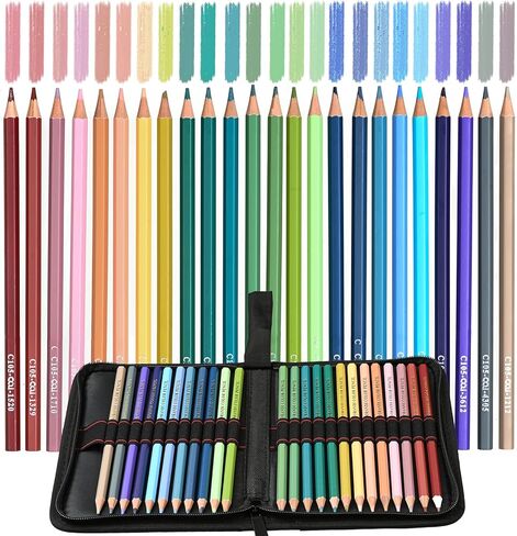 Red Pink Colored Pencils,Oil Based Wooden Colored Pencil Set for Adults Coloring Books Drawing Sketching Art Supplies 24 Color in Kuwait