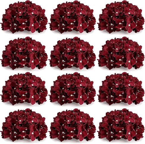 DIYDOFUN Hydrangea Flower Balls for Centerpieces - 12 PCS Artificial Floral Arrangement with Base, 8.27 Inch Diameter Fake Silk Kissing Ball for Wedding Table Home Party Decor - Navy Blue in Saudi Arabia