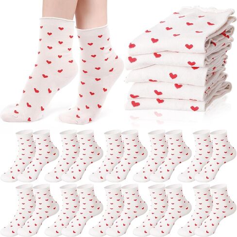 10 Pairs Bow Ruffle Socks Cute Girly Crew Socks Breathable Cotton Thin Pink Bow Frilly Coquette Stuff for Preppy Birthday Party Favors Gifts in Saudi Arabia