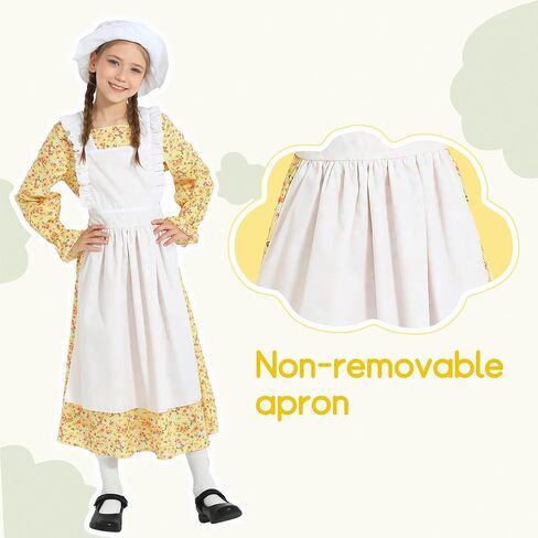 فستان Wizland Girls Colonial Pioneer مع مريلة وقلنسوة in Kuwait