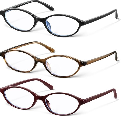 Kuguaok Retro Oval Blue Light Glocking Glockes for Women 90s Cat Small Cat Eyeglasses Framing Gaming TV Gluelight Classes in Kuwait
