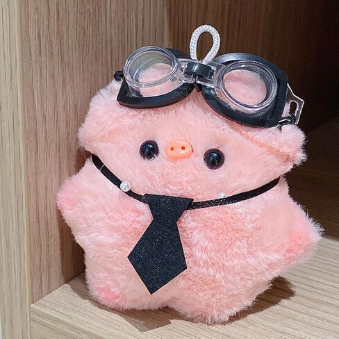 Cute glasses pink pig keychain bag pendant in Saudi Arabia