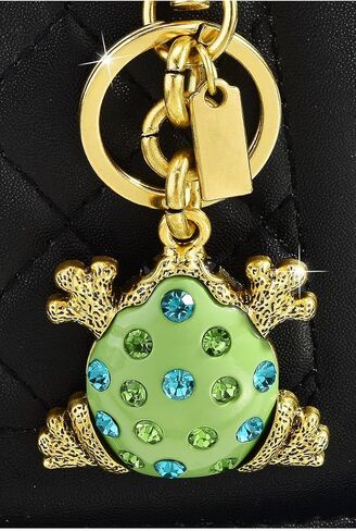 Enchanting Golden Frog Keychain with Sparkling Blue-Green Rhinestones Stylish Metal Animal Keyring Quirky Bag Purse Car Key Handbag Charm Accessories for Friends in Saudi Arabia