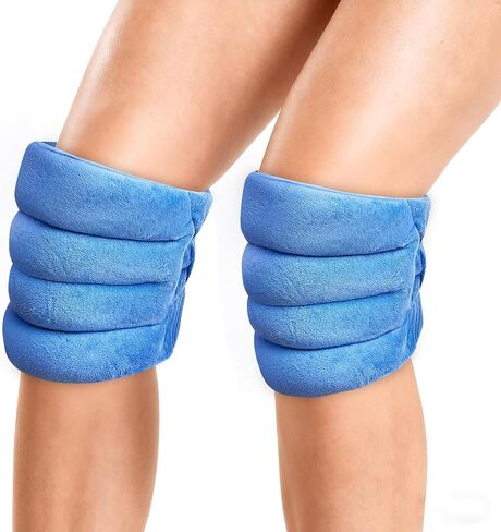 NEWGO Microwave Heating Pad for Knee Arthritis, 2PCS Heated Knee Wrap Warmers with Moist Heat for Joint Stiffness, Cold Weather, Osteoarthritis, Gifts for Men Women in Saudi Arabia