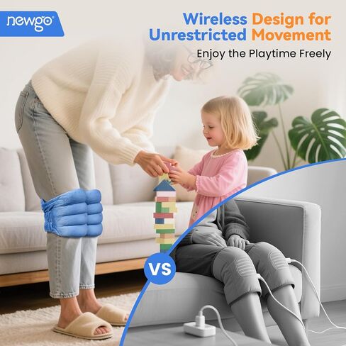 NEWGO Microwave Heating Pad for Knee Arthritis, 2PCS Heated Knee Wrap Warmers with Moist Heat for Joint Stiffness, Cold Weather, Osteoarthritis, Gifts for Men Women in Saudi Arabia