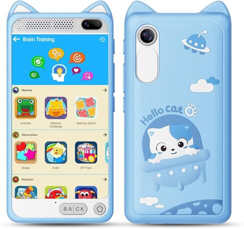 Kids Phone for Boys, 3.97" Touchscreen Kids Toys Cell Phone Learning Music Puzzle-Games, with Silicone Toddler Phone Toys for Girls Boys Age 3-12, Working Real Play Cell Phone(Blue) in Kuwait