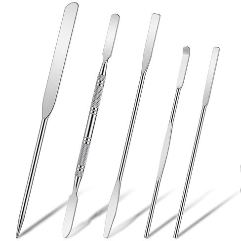 3 Pcs Small Metal Spatula, Lab Spatula, Double Ended Micro Spatula, Stainless Steel Mini Spatula, Square/Round End Spatula, Makeup Spatula Tool for Mixing Cosmetics in Kuwait